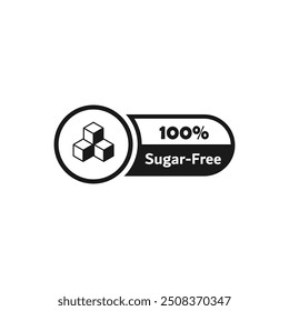 Sugar free icon. Sugar free circle sticker, emblem, label or food badge. No sugar sign for product packaging. Vector