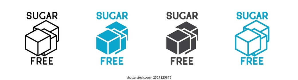 sugar free icon Flat graphics set collection