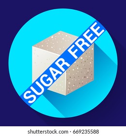 Sugar free icon flat Vegan eco product label for Fitness product