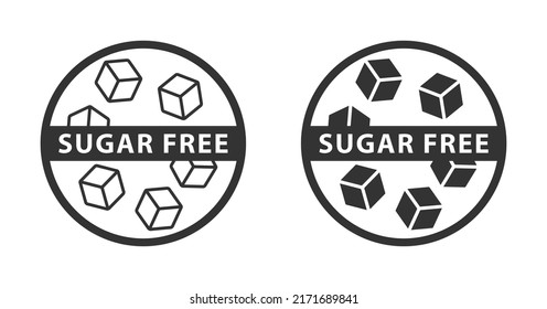 Sugar free icon. Food packaging decoration element for healthy natural organic nutrition. Vector illustration.

