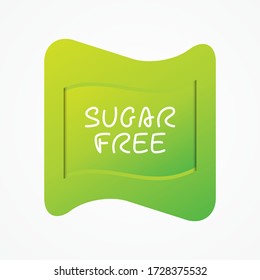 Sugar free icon. Green gradient vector sign isolated. Illustration symbol for food, product sticker, package, label, healthy eating, design, diet, diabetes, diabetic
