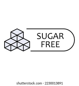 Sugar Free Icon. Health Life Style Symbol. Applied for Design Element, Presentation, Website or Apps.