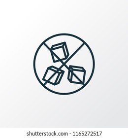 Sugar free icon line symbol. Premium quality isolated unsweetened element in trendy style.