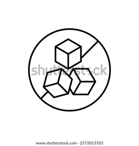 Sugar free icon in liner stroke style