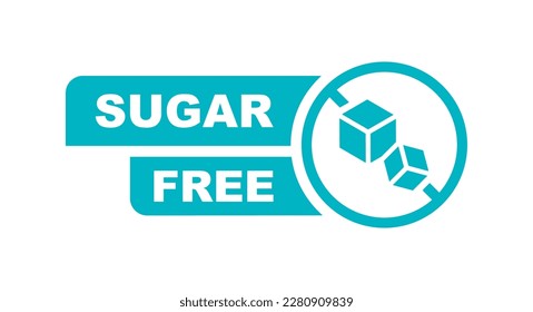 Sugar free icon. No sugar added product label. Healthy food sign. Natural product and organic food badge. Vector illustration.