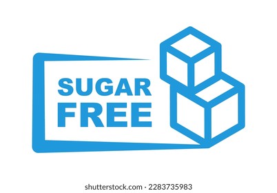 Sugar free icon. No sugar added product label. Healthy food sign. Natural product and organic food badge. Vector illustration. 