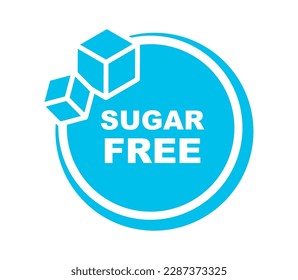 Sugar free icon. No sugar added product label. Healthy food sign. Natural product and organic food badge. Vector illustration. 