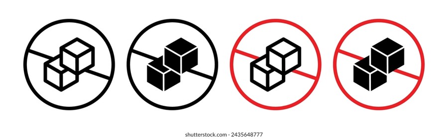 Sugar free icon. No Sugar sign. zero sugar vector symbol on white background