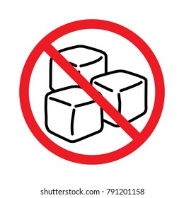 Sugar free icon, no sugar, vector illustration