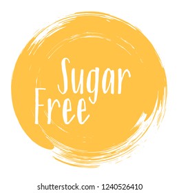 Sugar free icon, package label vector graphic design. Weight loss diet sugar free ingredients products label, sign, round stamp isolated clip art, circle tag or sticker vector emblem. Diet concept.