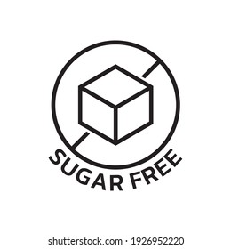 Sugar free icon. Product package design element. Vector illustration.