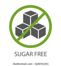 Sugar free icon. Products that do not contain sugar. Healthy diet. Vector illustration isolated on white background for design and web.