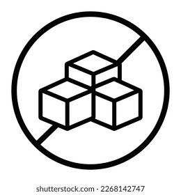 Sugar free icon. icon related to food allergen. outline icon style. Simple vector design editable
