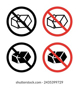 Sugar Free Icon Set. Free low cube vector symbol in a black filled and outlined style. Health Conscious Sign.