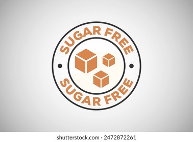 Sugar free icon sign. Diet concept. Diabetic logo, symbol, sign, seal for product packaging