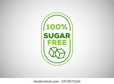 Sugar free icon sign. Diet concept. Diabetic logo, symbol, sign, seal for product packaging