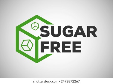 Sugar free icon sign. Diet concept. Diabetic logo, symbol, sign, seal for product packaging