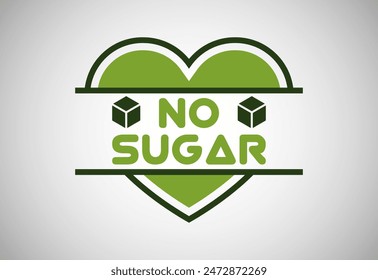 Sugar free icon sign. Diet concept. Diabetic logo, symbol, sign, seal for product packaging