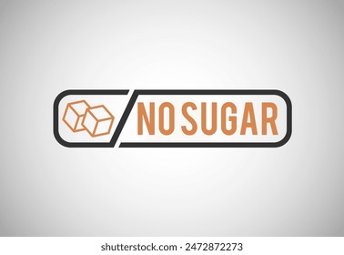 Sugar free icon sign. Diet concept. Diabetic logo, symbol, sign, seal for product packaging