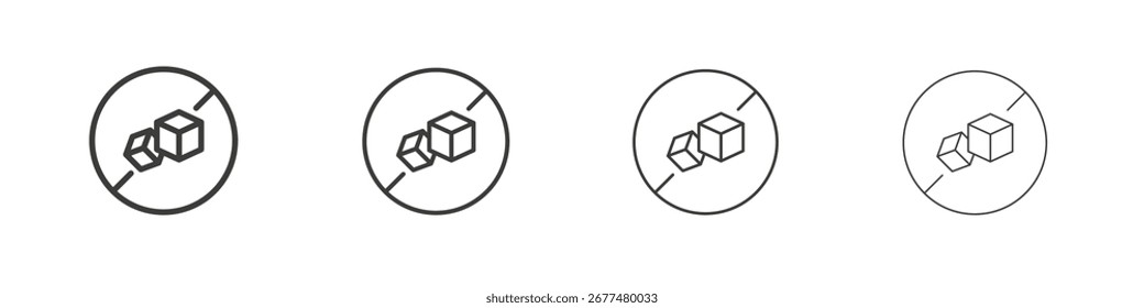 Símbolo de icono libre de azúcar. Vector aislado ilustración.
