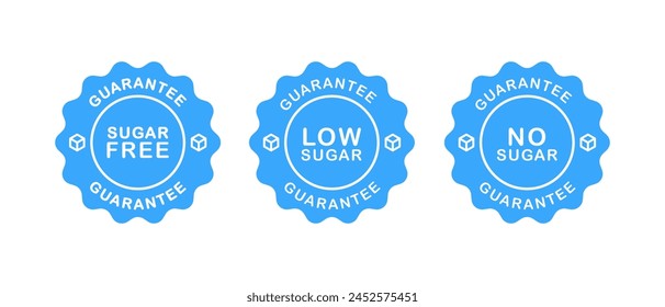 Sugar free icon vector set. No free label, diabetic diet concept