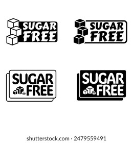 Sugar free icon vector set collection, Vector illustration