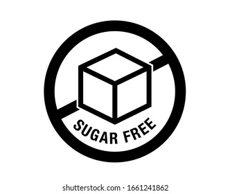 Sugar free icon. Vector sugar free sign.  Sugar free sign in circle vector icon. 