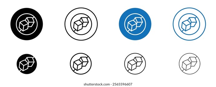 Sugar free icons in black and blue colors