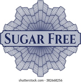 Sugar Free inside money style emblem or rosette