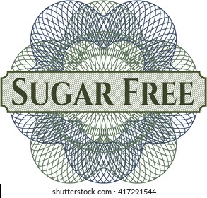 Sugar Free inside a money style rosette