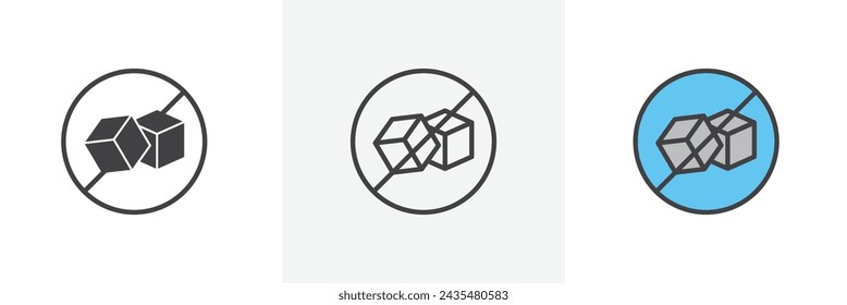 Sugar Free Isolated Line Icon Style Design. Simple Vector Illustration