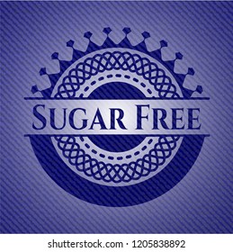 Sugar Free jean or denim emblem or badge background