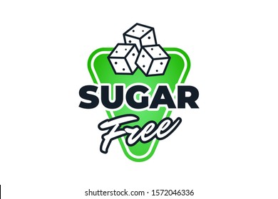 Sugar free label design template. Diabetic no sweet ingredient product package symbol. Vector icon for healthy diet food
