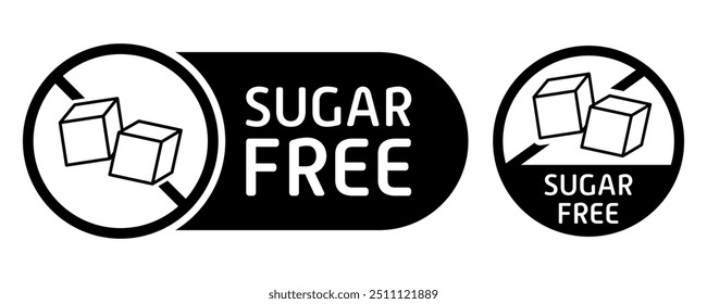 Sugar free label. Diet, sticker, sweetener, substitute, healthy eating, digestive problems, stomach, intestines, disorder, indigestion, diabetes, insulin, fructose, acquired, congenital, alternative