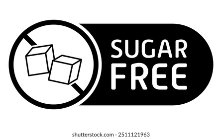 Sugar free label. Diet, sticker, sweetener, substitute, healthy eating, digestive problems, stomach, intestines, disorder, indigestion, diabetes, insulin, fructose, acquired, congenital, alternative