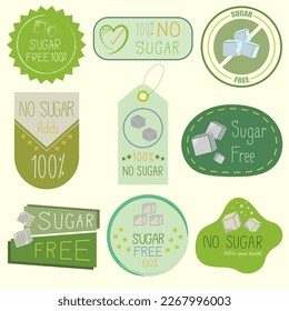 Sugar free label elements collection.