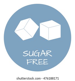 Sugar Free Label. Food intolerance symbols. Vector illustration.