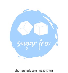 Sugar Free Label. Food intolerance symbols. Vector illustration.