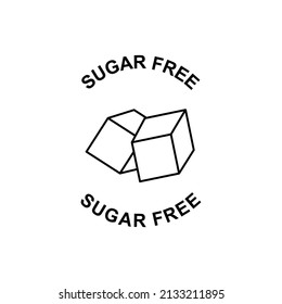 Sugar free label icon in black line style icon, style isolated on white background