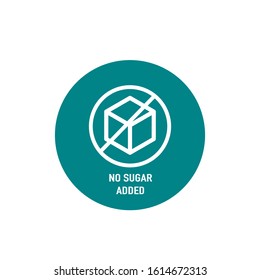 Sugar free label for no sugar added product package icon design template. Vector black sugar free food symbol