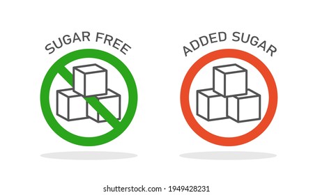 Sugar free label. Product packaging template. Icon design. Vector illustration isolated on white background.