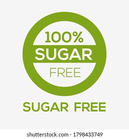 (sugar free) label sign, vector illustration.	