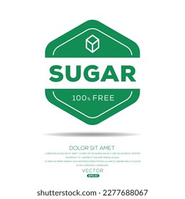 (Sugar free) label sign, vector illustration.