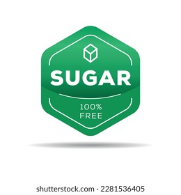 (Sugar free) label sign, vector illustration.