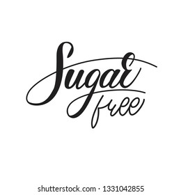 Sugar free lettering design. Vector illustration.