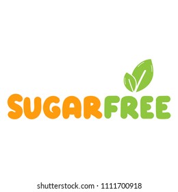 Sugar free. Lettering vector illustration on white background.