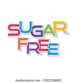 SUGAR FREE letters banner on white background. Poster design. vector illustration