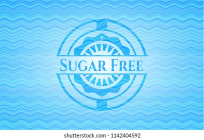 Sugar Free light blue water emblem background.