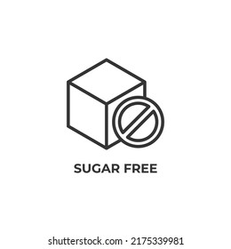 sugar free line icon. linear style sign for mobile concept and web design. Outline vector icon. Symbol, logo illustration. Vector graphics