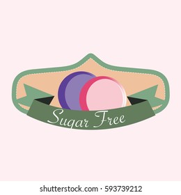 sugar free no sugar add. flat vector illustration